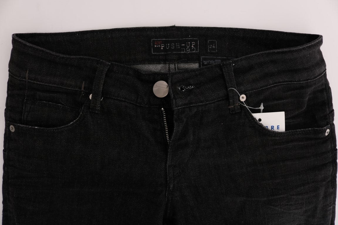 Pair of black denim jeans