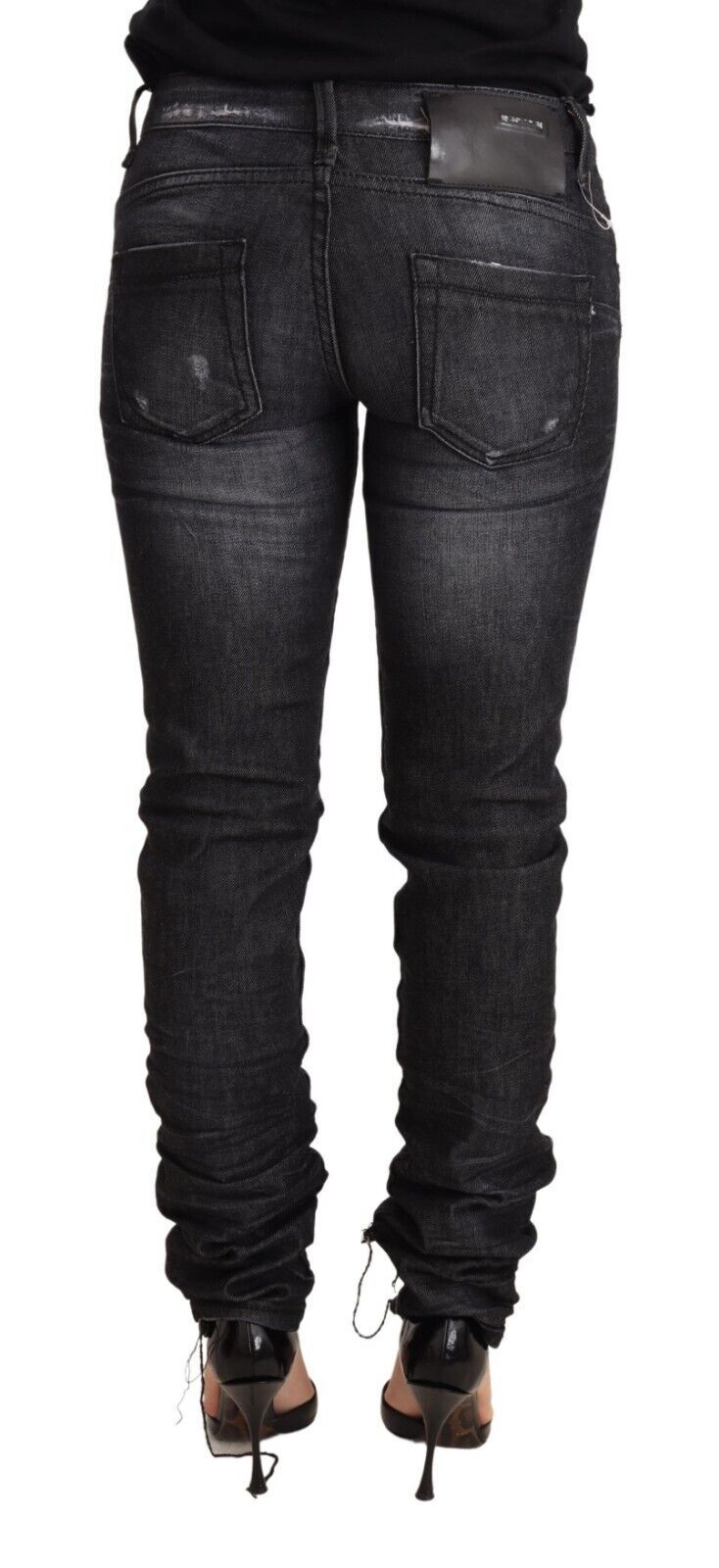 Pair of dark blue denim jeans on a mannequin