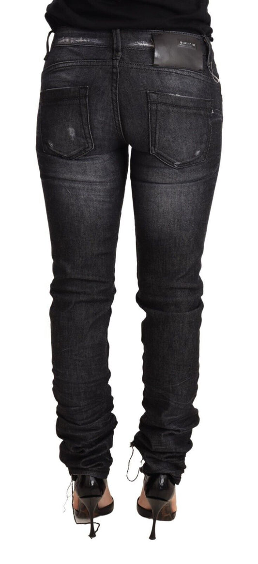 Pair of dark blue denim jeans on a mannequin