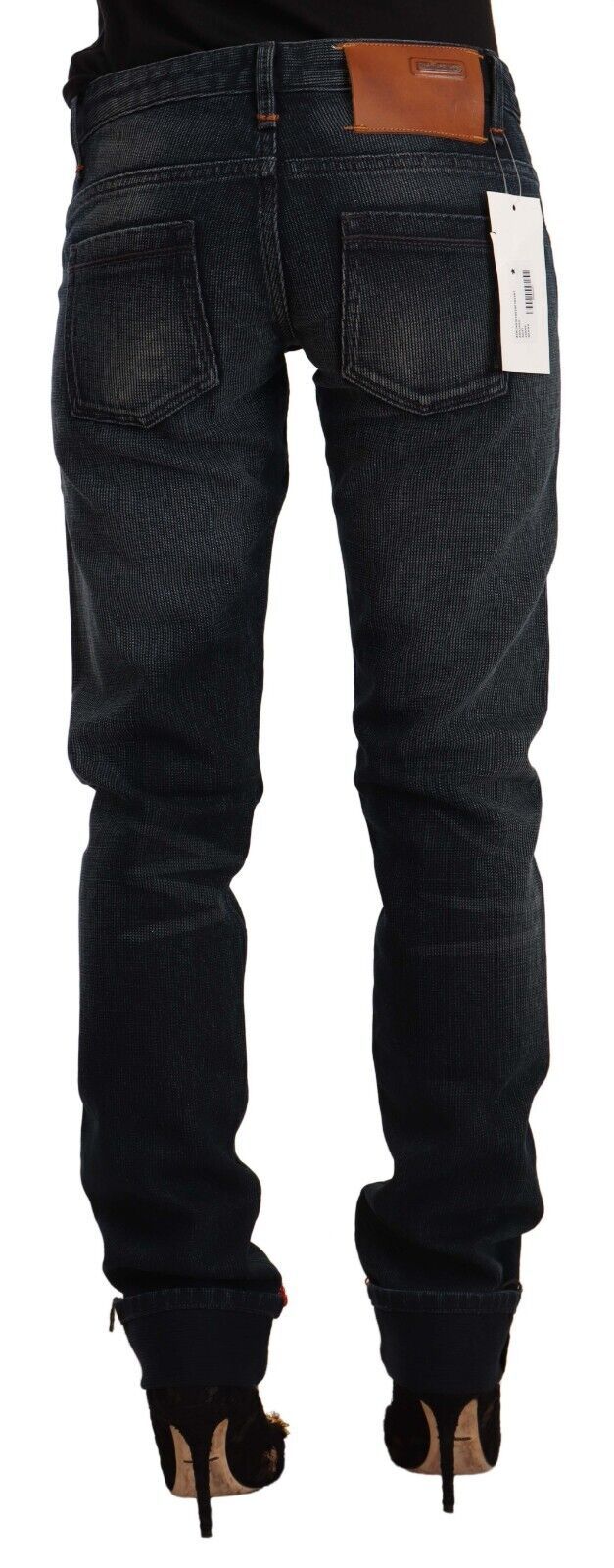 Pair of dark denim jeans on a mannequin
