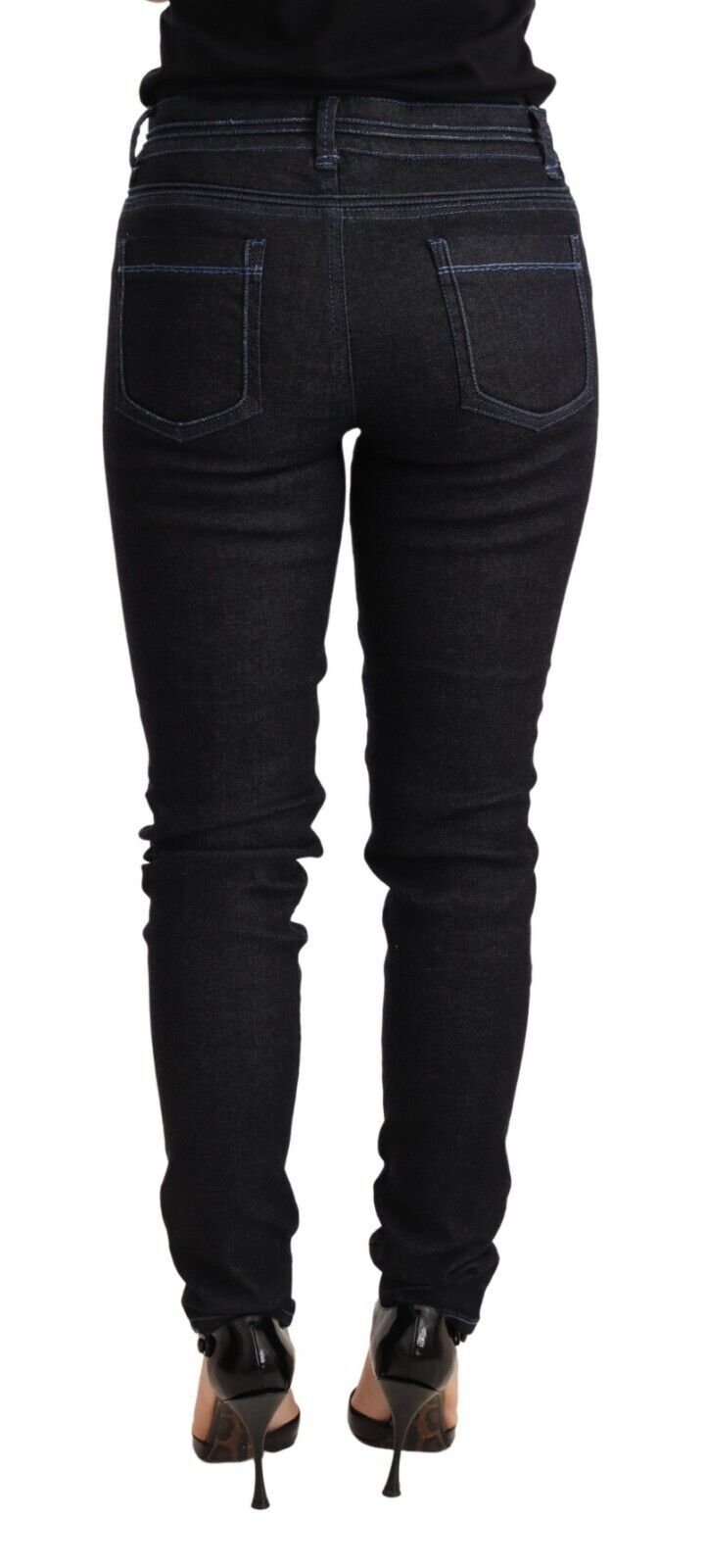 Pair of dark blue jeans on a mannequin