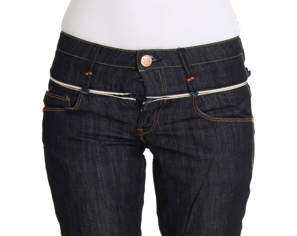 Pair of women's jeans with button closure