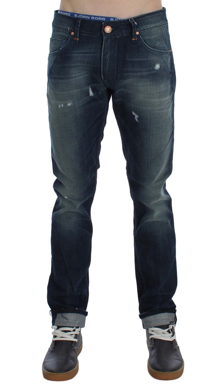 Pair of blue denim jeans