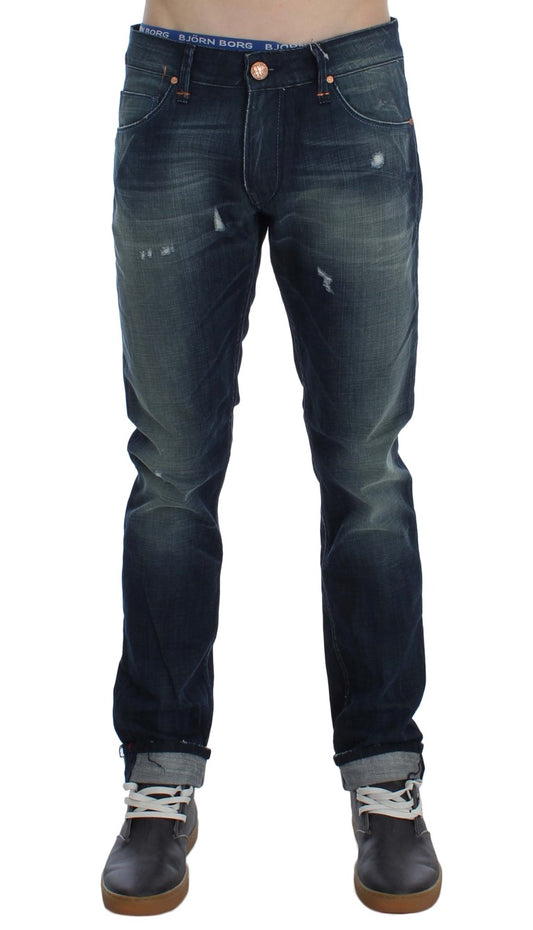 Pair of blue denim jeans