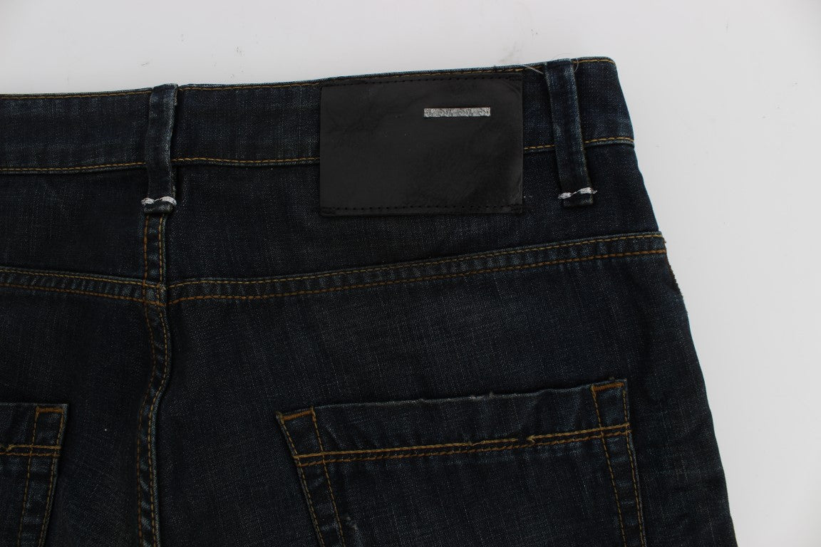 Pair of blue jeans on a white background