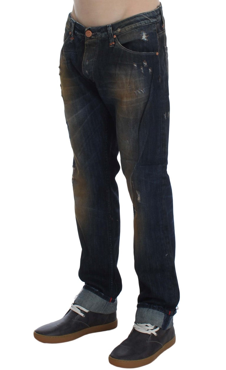 Pair of men's jeans with faded wash