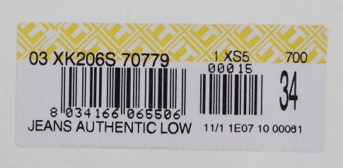 Yellow label on clothing item