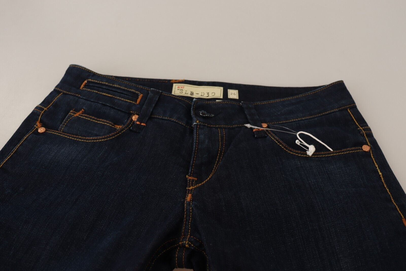 Pair of blue jeans on display for sale