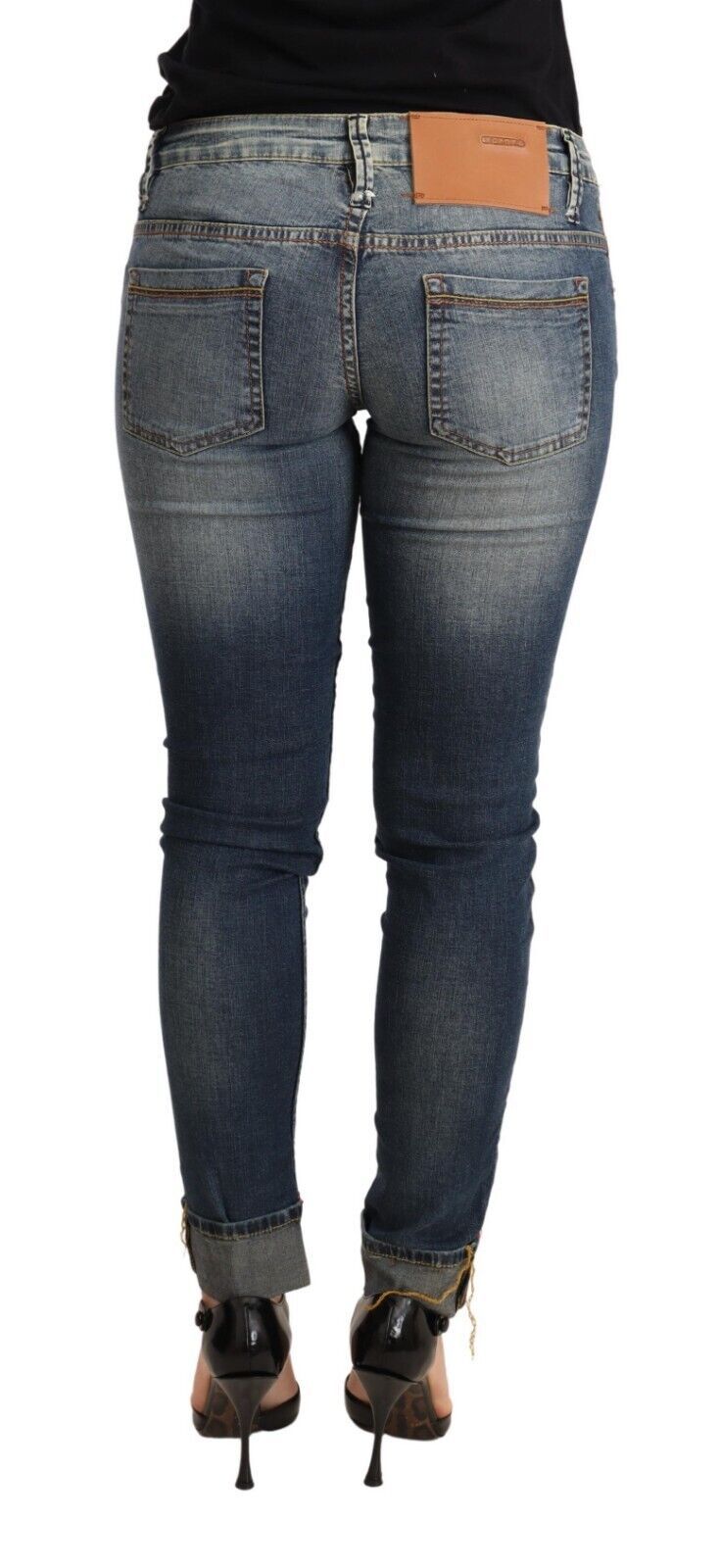 Pair of blue denim jeans on a mannequin