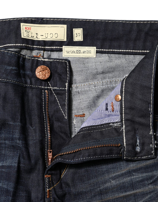 Pair of blue jeans with copper buttons