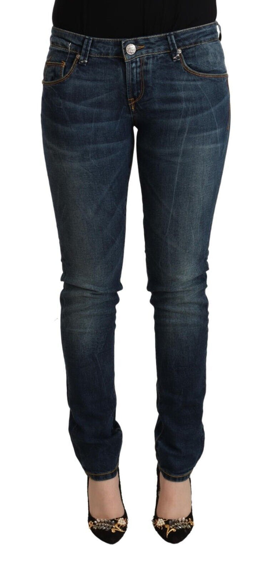 Pair of blue denim jeans on a mannequin