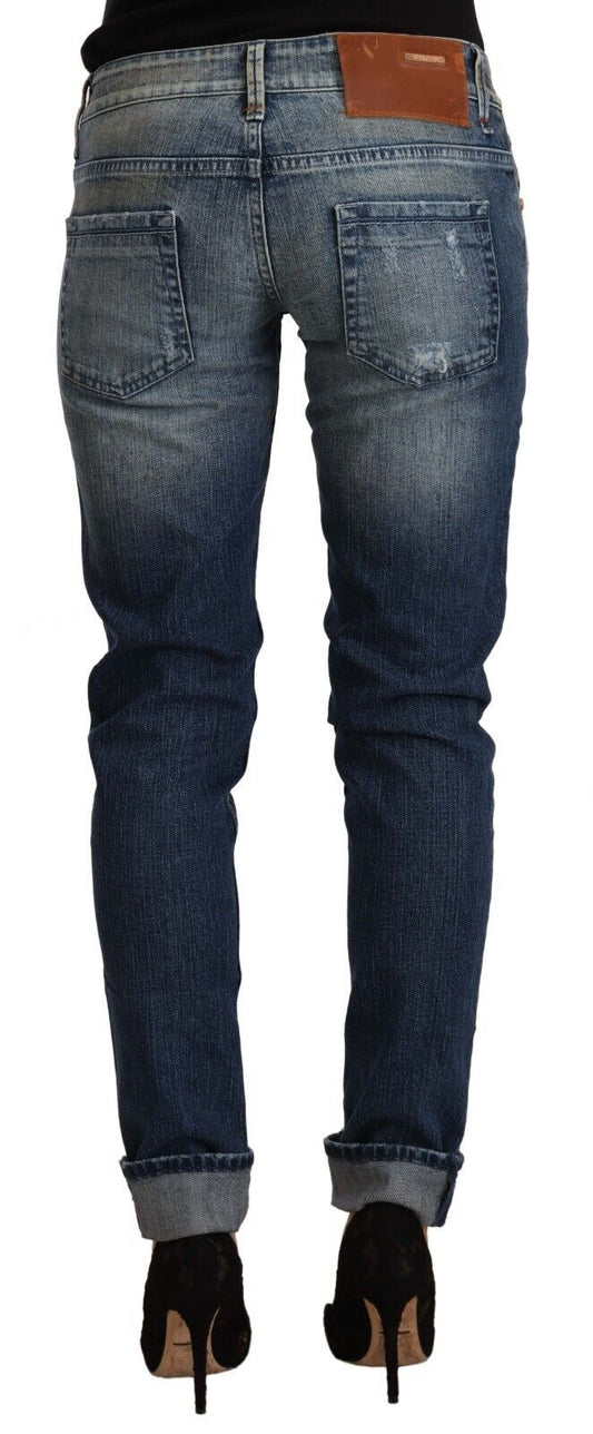Pair of blue denim jeans on a mannequin