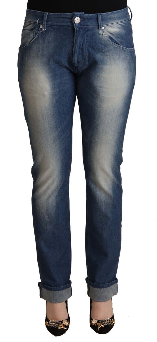 Pair of blue denim jeans on a mannequin