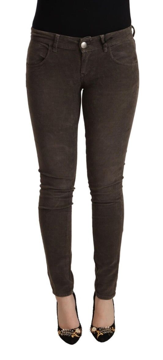 Pair of brown skinny jeans on a mannequin