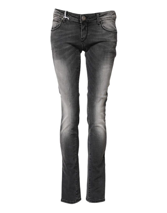 Pair of blue jeans on a hanger