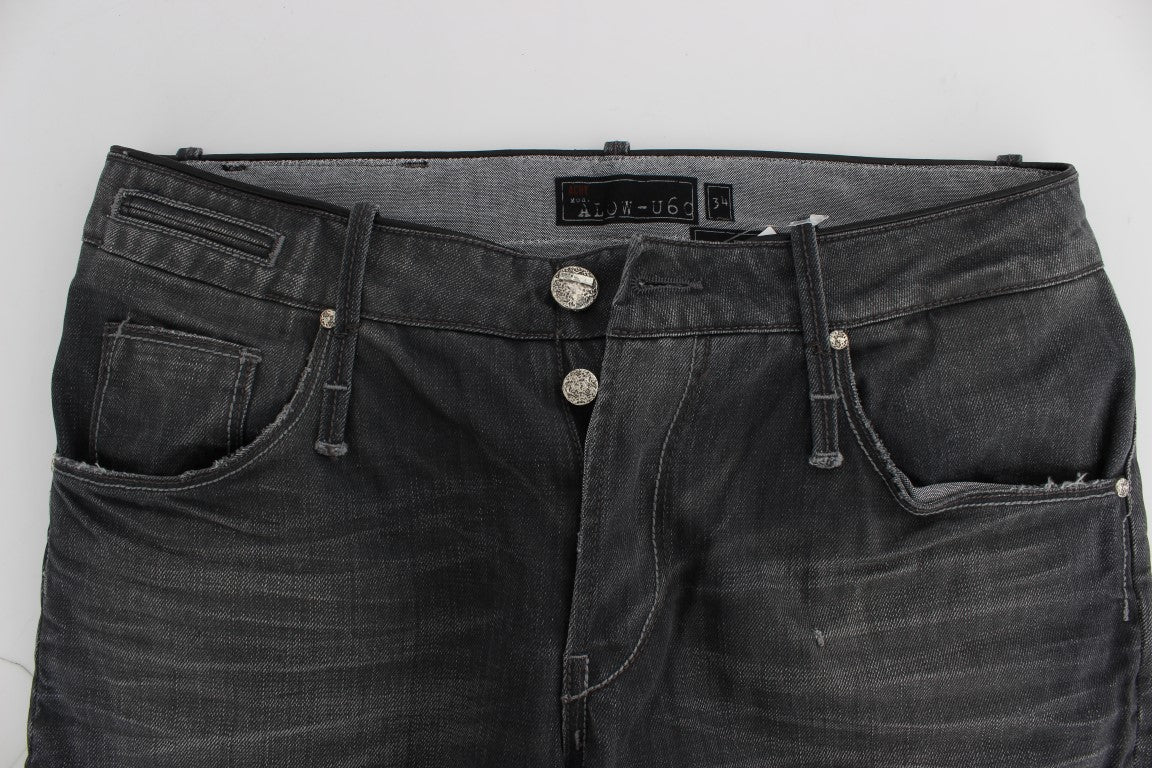 Pair of dark blue denim jeans