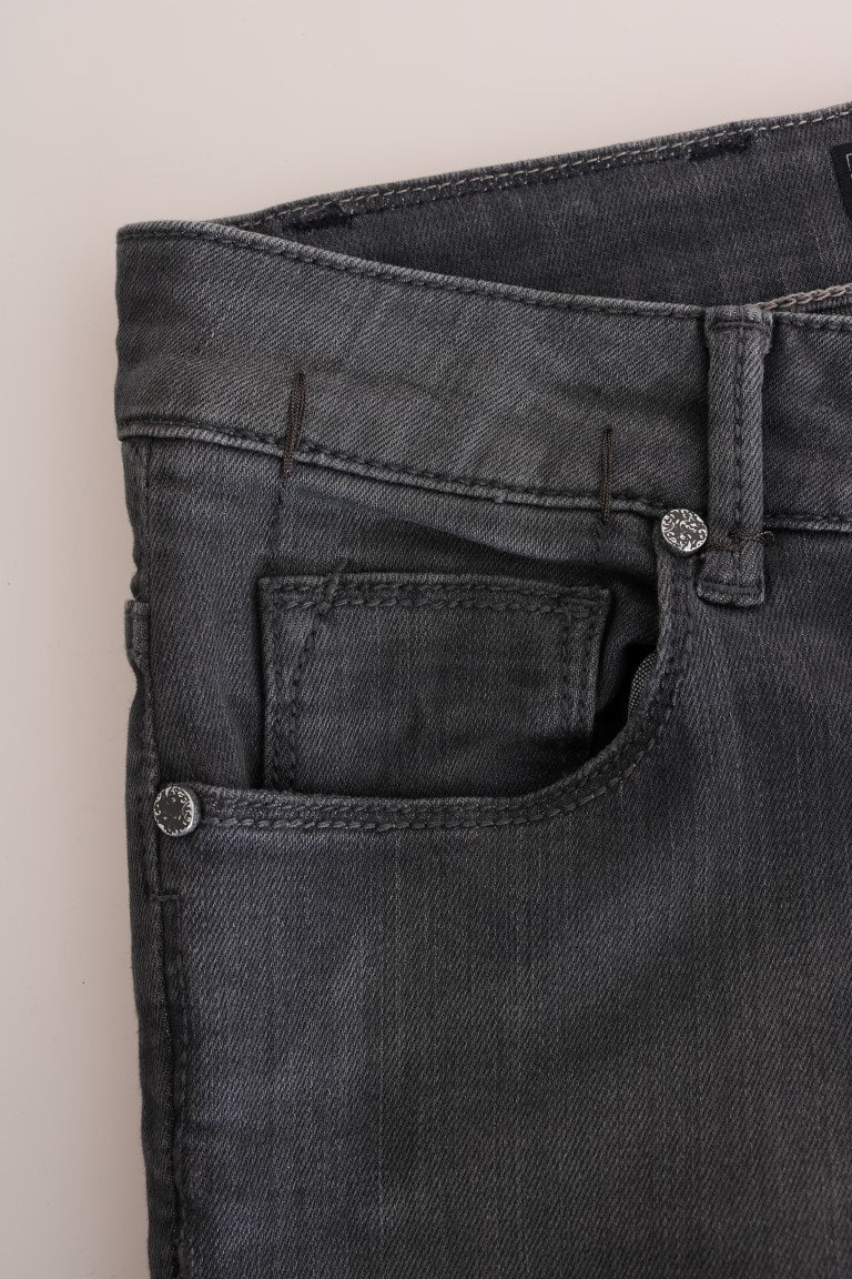 Pair of blue jeans with pocket on left leg