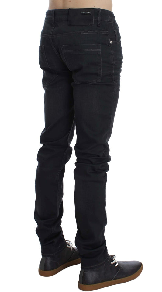 Pair of dark blue denim jeans