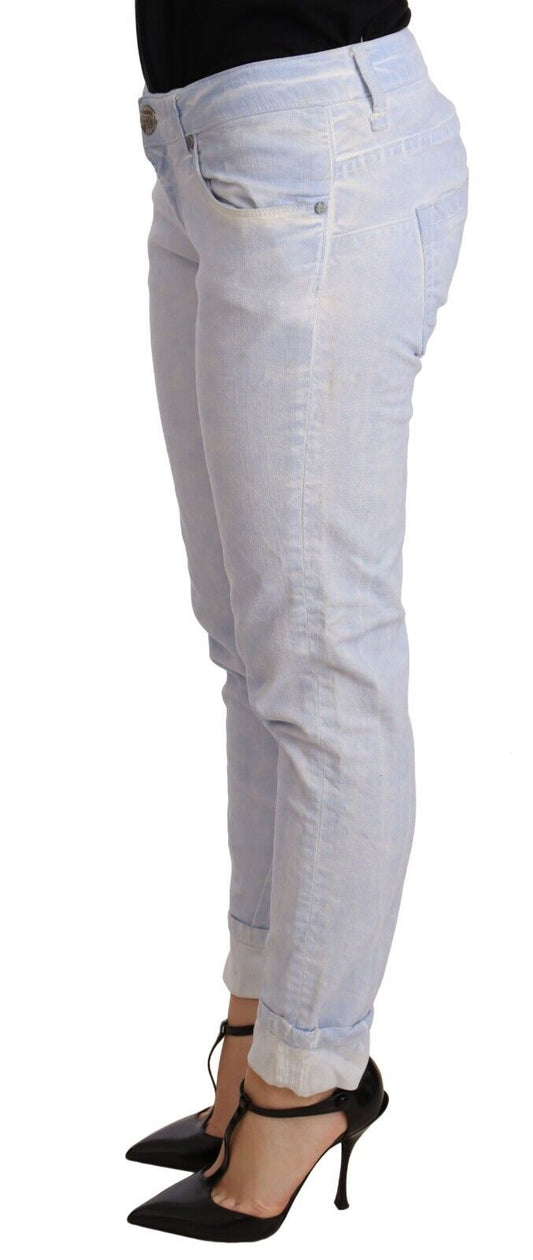 Pair of light blue denim jeans