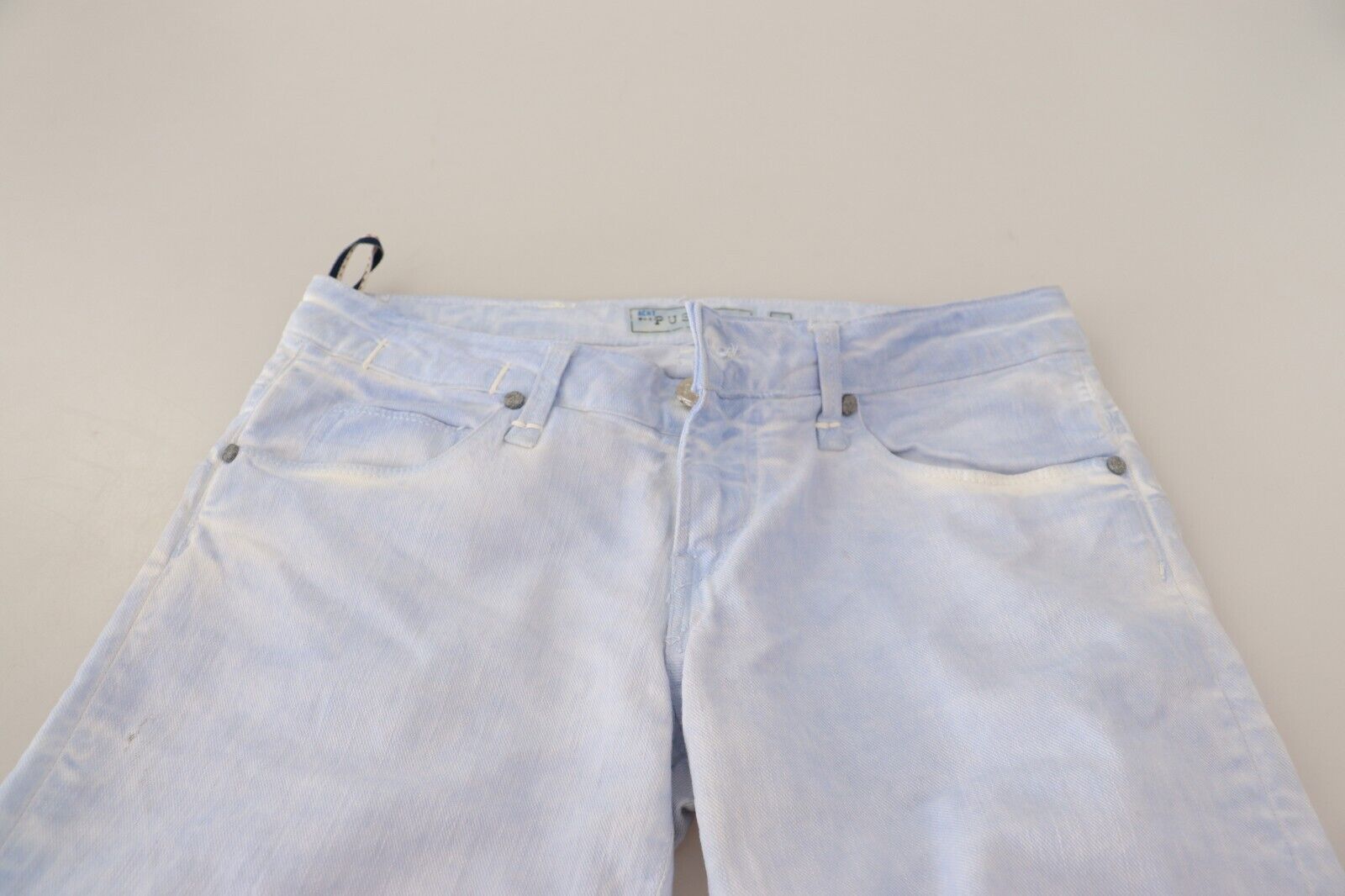 Light blue denim shorts