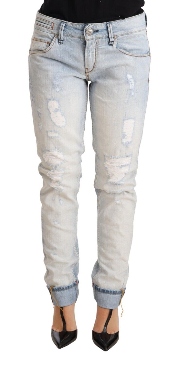 Pair of distressed jeans on a mannequin