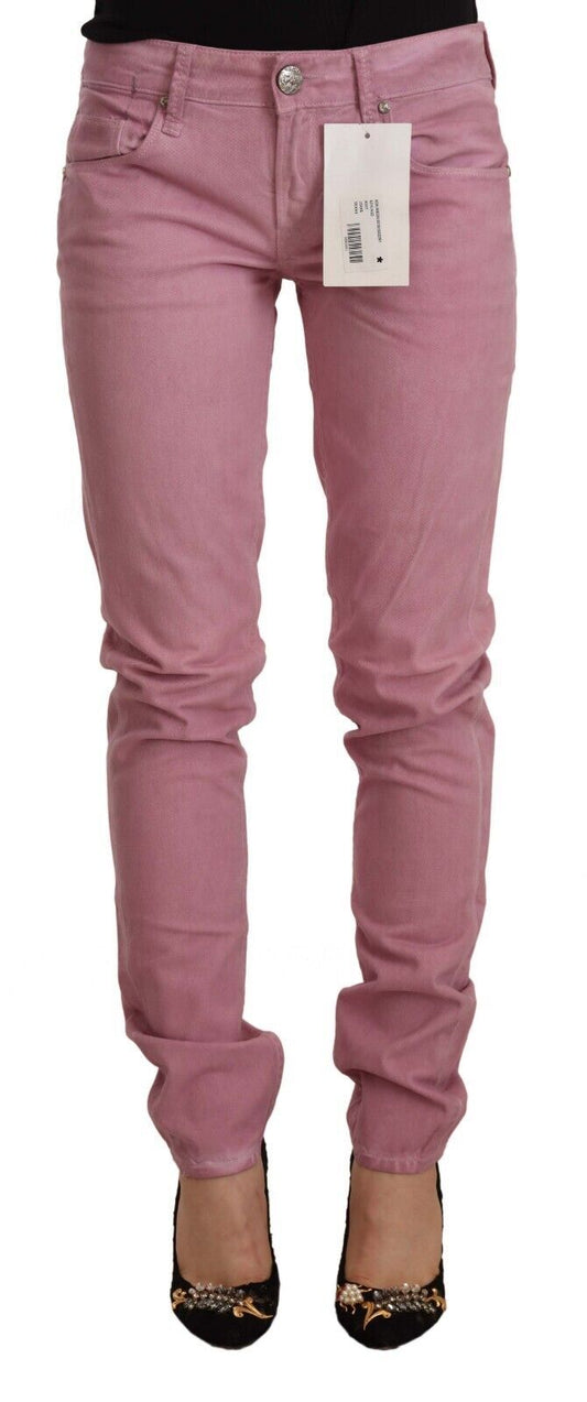 Pair of women's pink jeans on a mannequin
