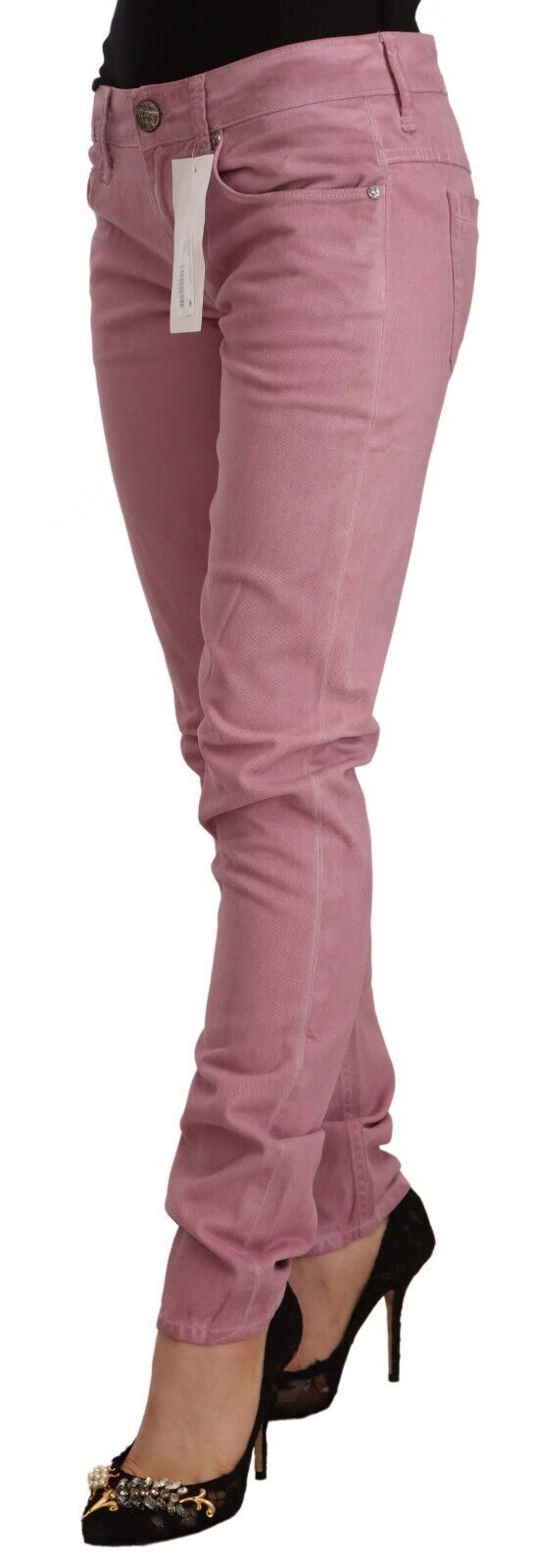 Pair of pink skinny jeans on a mannequin