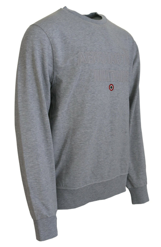 Grey long sleeve sweatshirt on hanger