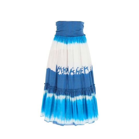 Blue and white tie dye skirt