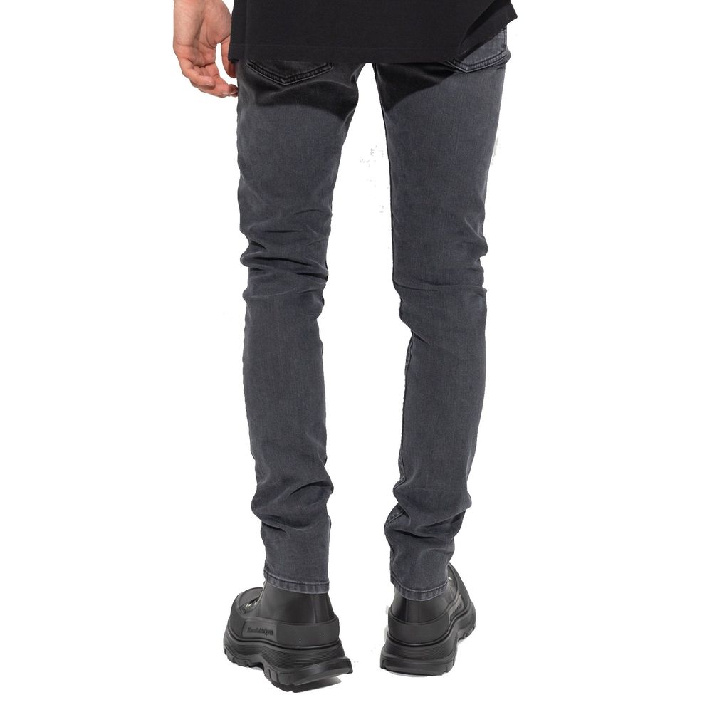 Pair of dark blue skinny jeans on a mannequin
