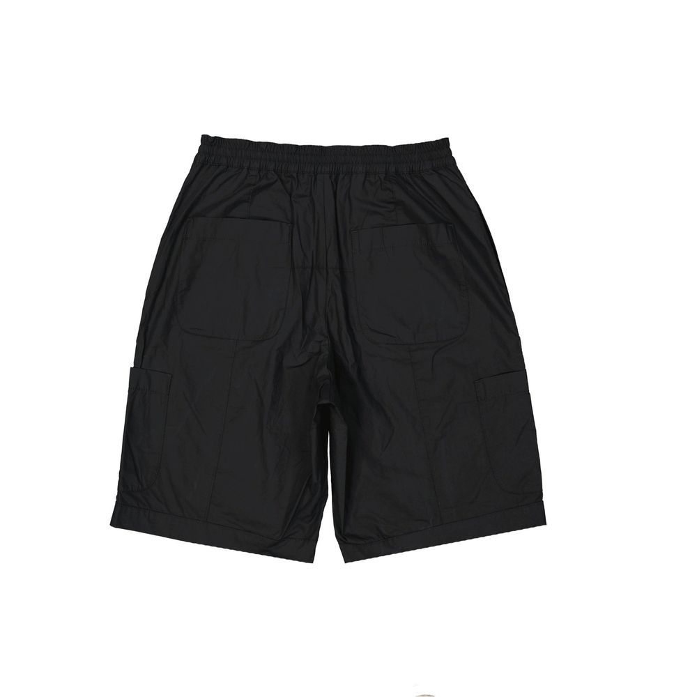 Pair of black cargo shorts with pockets