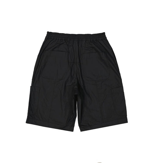 Pair of black cargo shorts with pockets