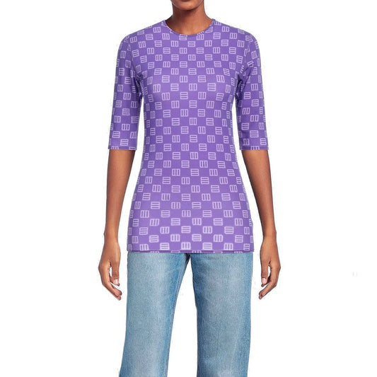 Long sleeve purple shirt with patterned design