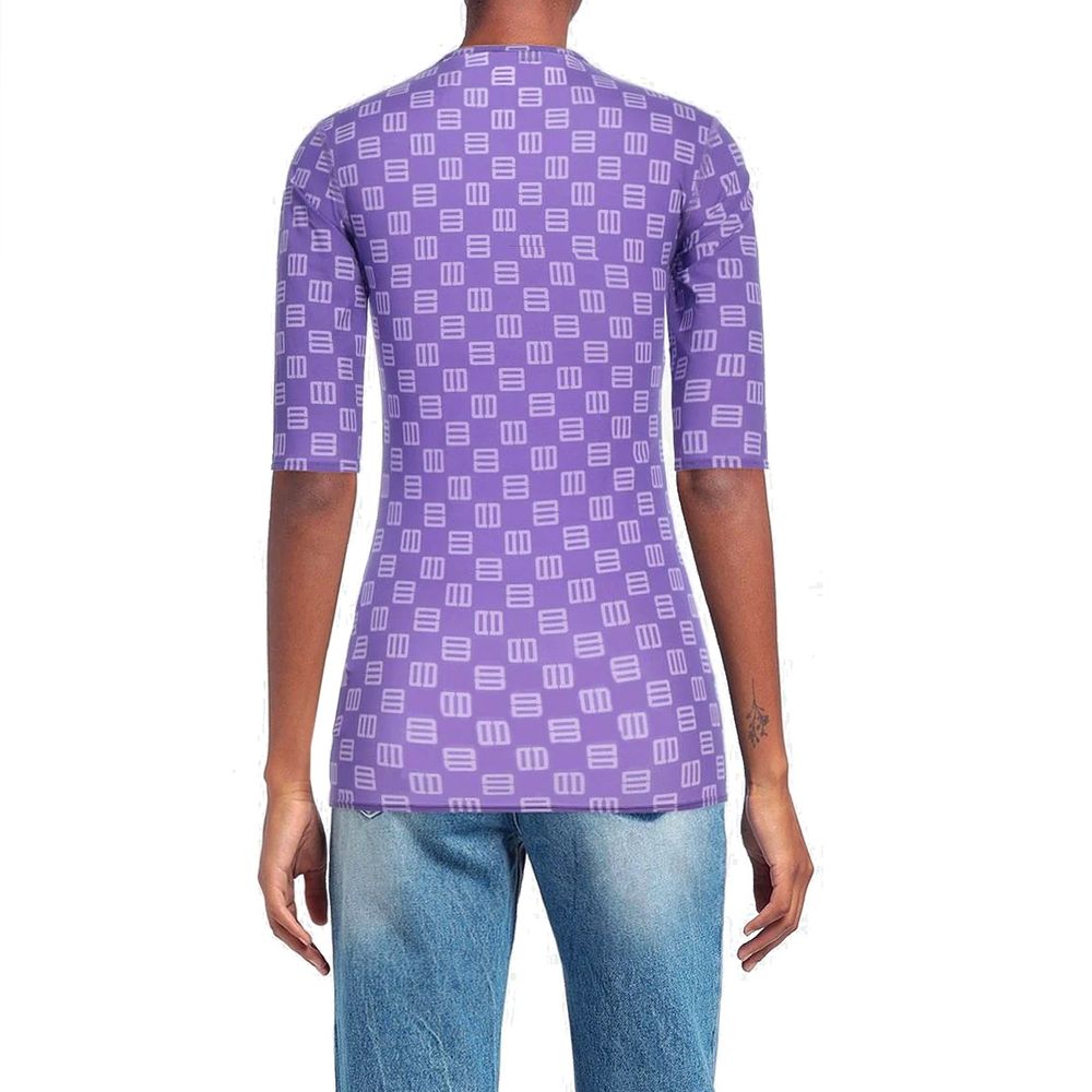 Purple shirt with patterned back