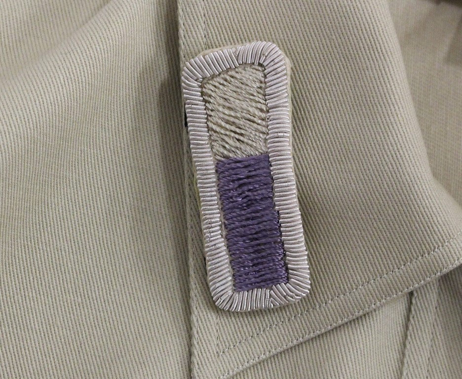 Embroidered patch on a uniform