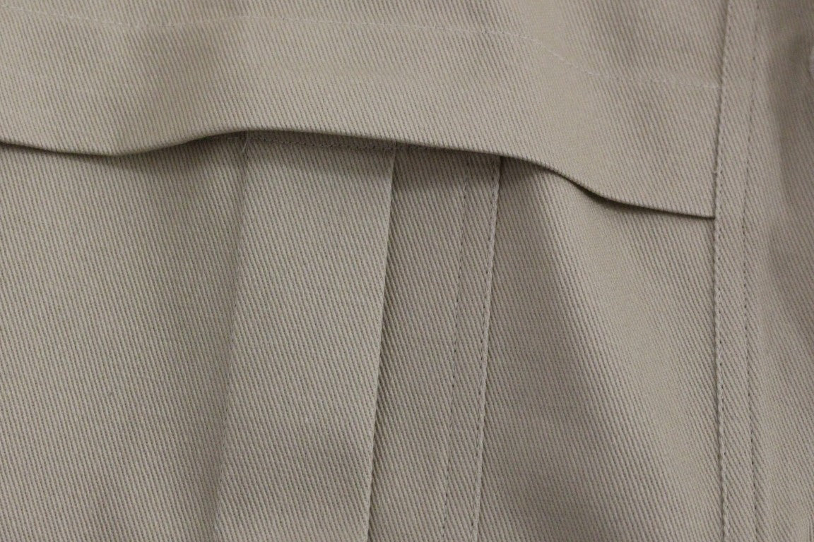 Tan fabric with stitched seam on side