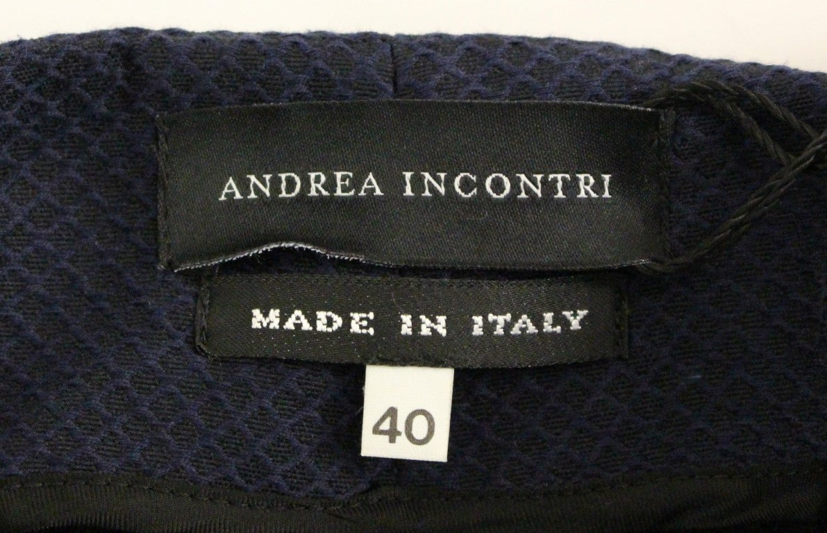 Blue fabric tag on clothing