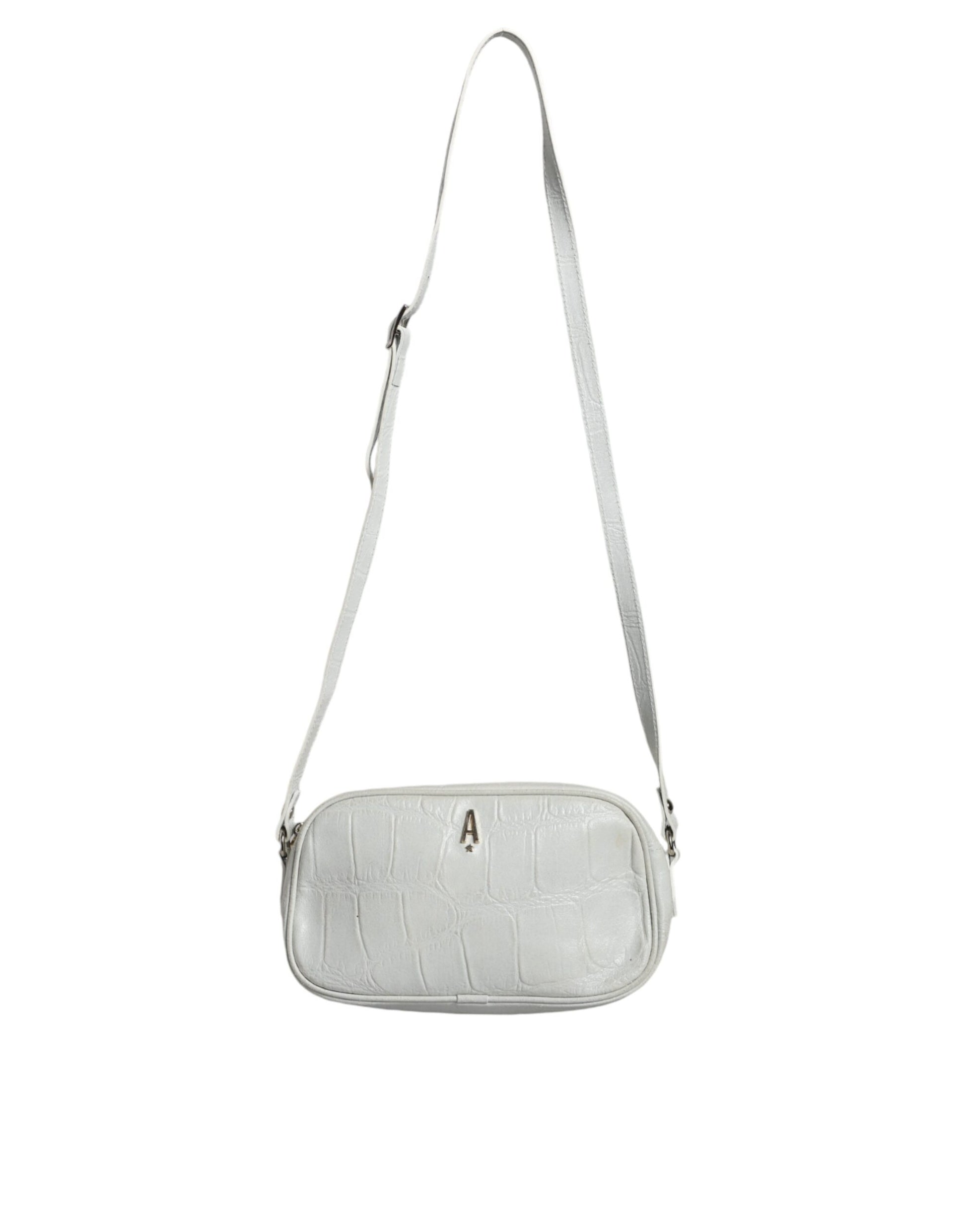 Silver crossbody bag with strap