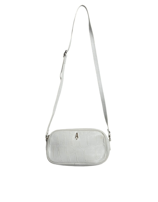 Silver crossbody bag with strap