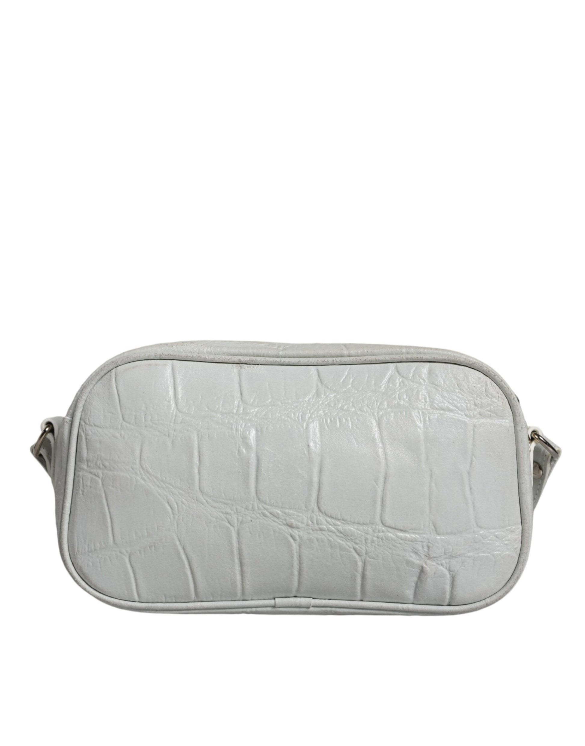 Grey crocodile skin texture on a bag