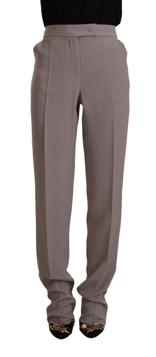 Pair of grey trousers with a high waist