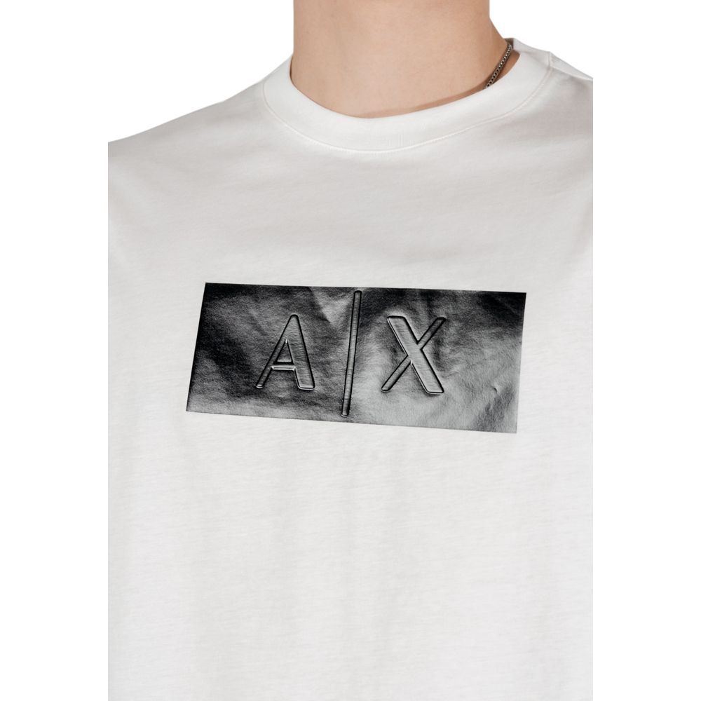 White t-shirt with black lettering