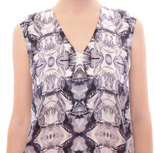 V-neck top with abstract pattern