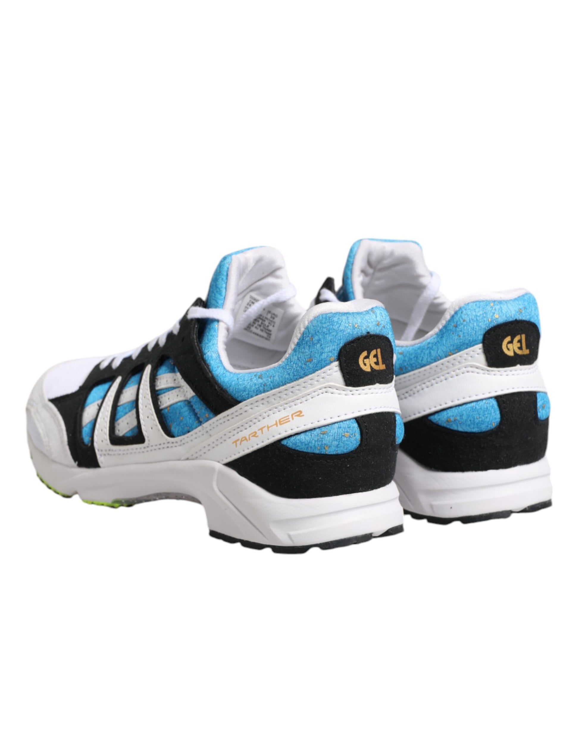 Pair of blue and white sneakers