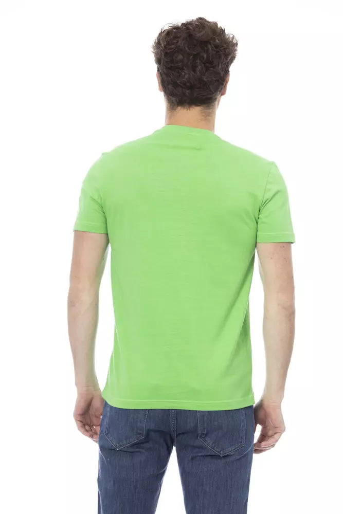 Man wearing green t-shirt