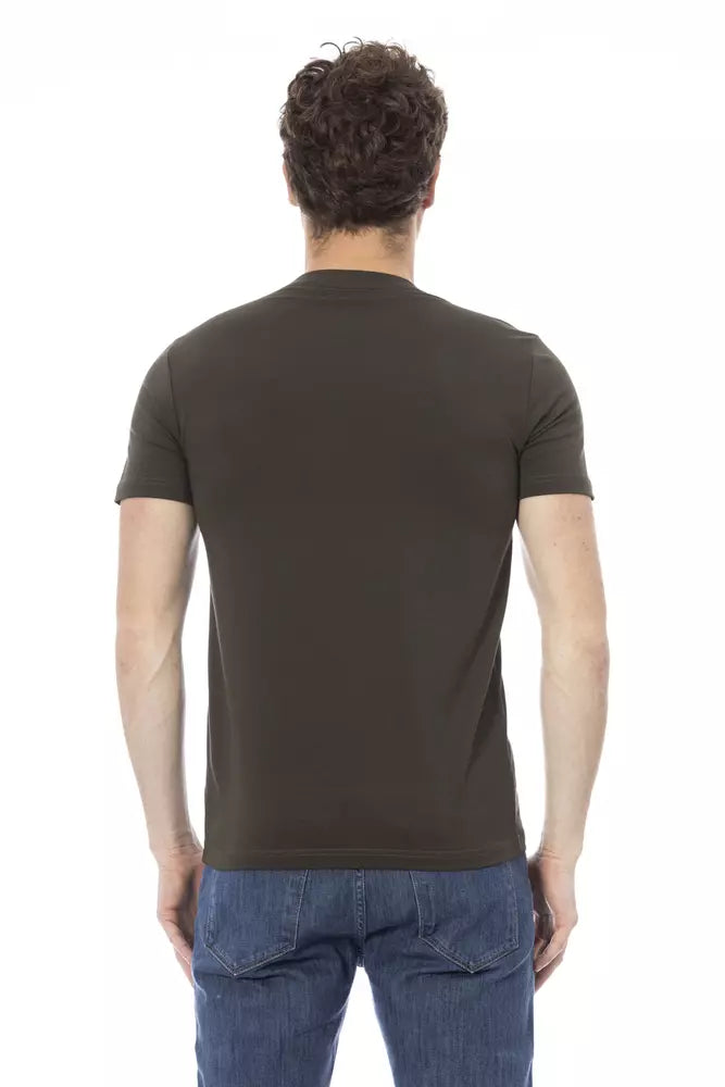 Brown short sleeve t-shirt on a mannequin