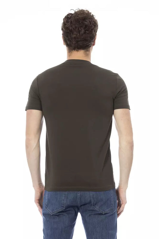 Brown short sleeve t-shirt on a mannequin