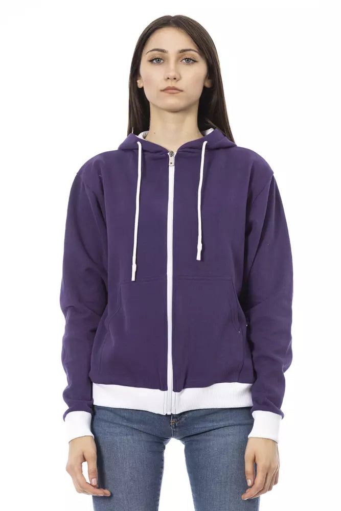 Purple hoodie on a woman