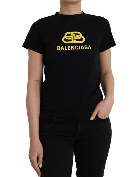 Black t-shirt with yellow logo