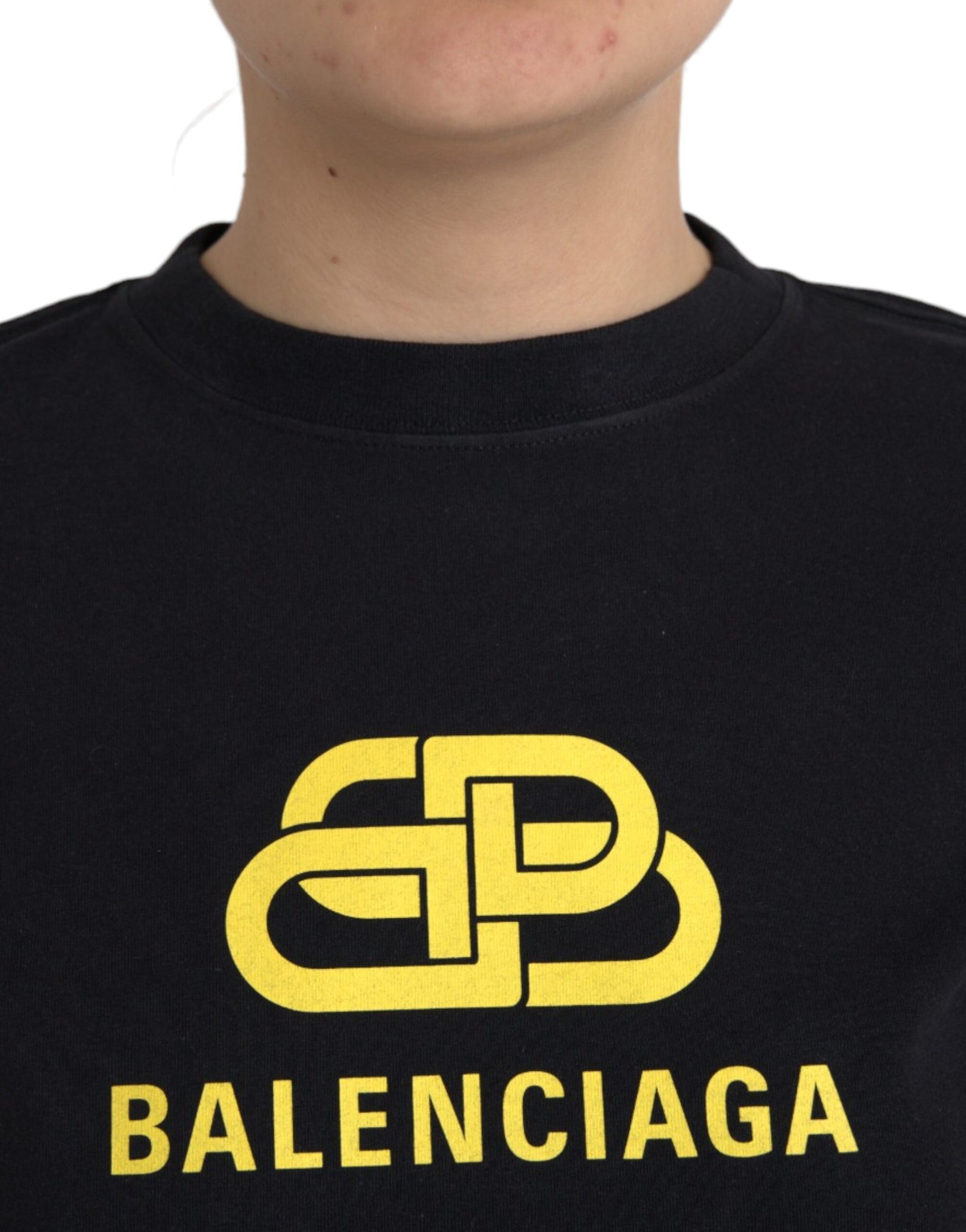 Black sweatshirt with yellow logo